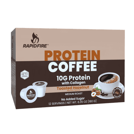 Rapid Fire Protein Hazelnut Coffee Pods, 12ct