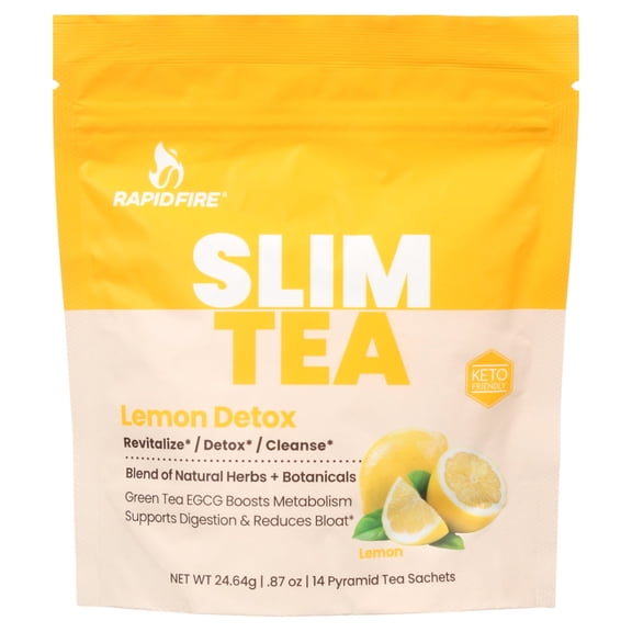Slim Tea 14 Day Herbal Teatox, Blend of Natural Herbs and Botanicals, Supports Healthy Weight Management, Supports Metabolism, Delicious Lemon Flavor, 14 Servings