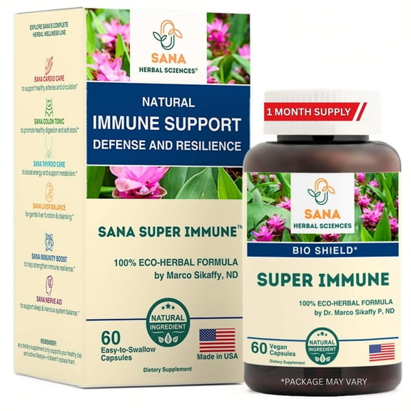 All-Natural Immune Support Supplement for The Whole Family Organic Herbal Formula with Vitamin C 60 Capsules by Dr. Marco Sikaffy
