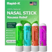 Rapid-K Menthol Nasal Stick, Aromatherapy Essential Oil Inhaler, Variety 4 Pack Mint, Wintergreen, Tropical Citrus, Lavender