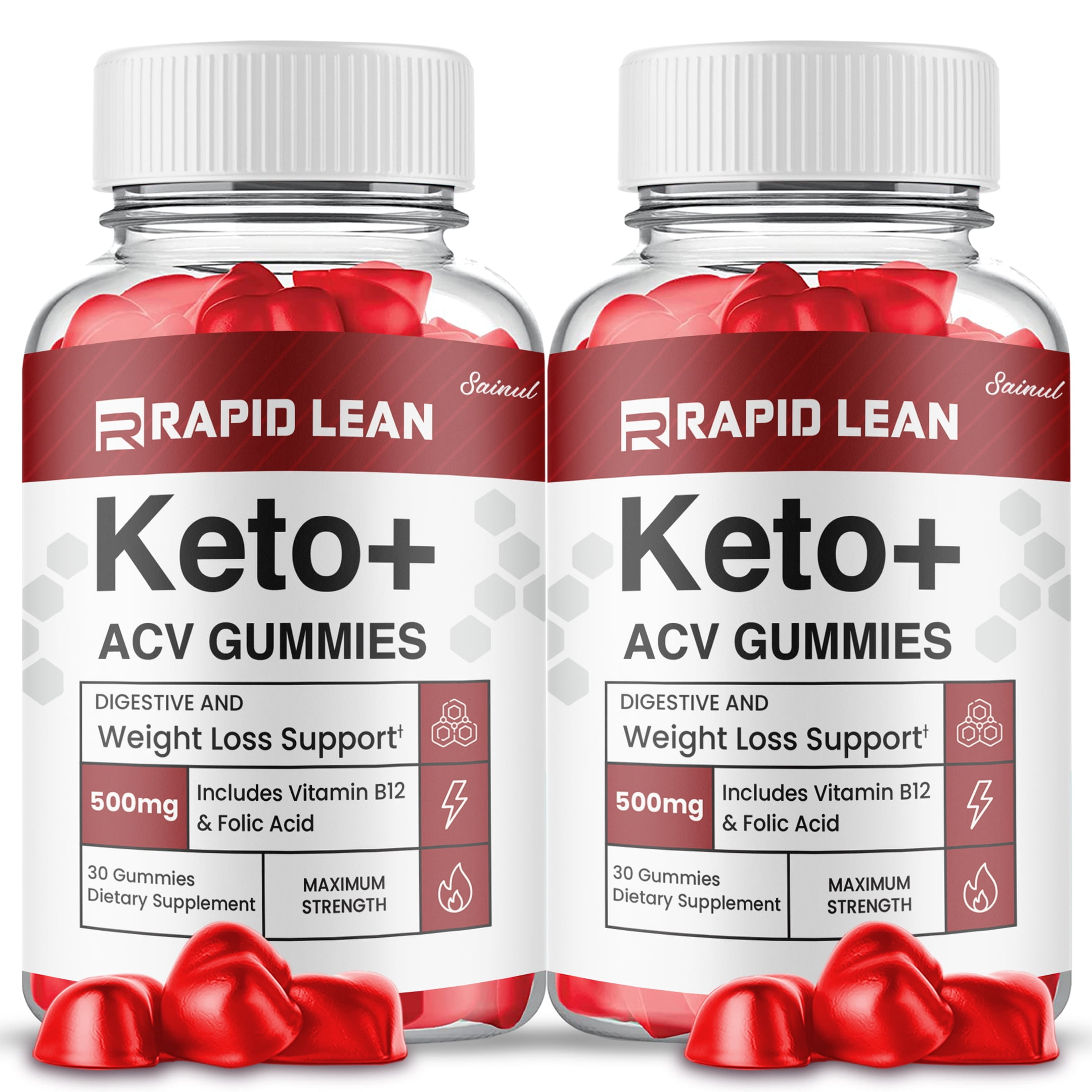 Rapid Lean Keto ACV Gummies, Maximum Strength, Apple Cider Vinegar, 2 Month Supply Dietary Supplement (2 Pack)