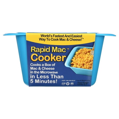 Rapid Mac Cooker | Microwave Macaroni & Cheese in 5 Minutes | Perfect for Dorm, Small Kitchen or Office | Dishwasher-Safe, Microwaveable, BPA-Free (Blue, 1-Pack)