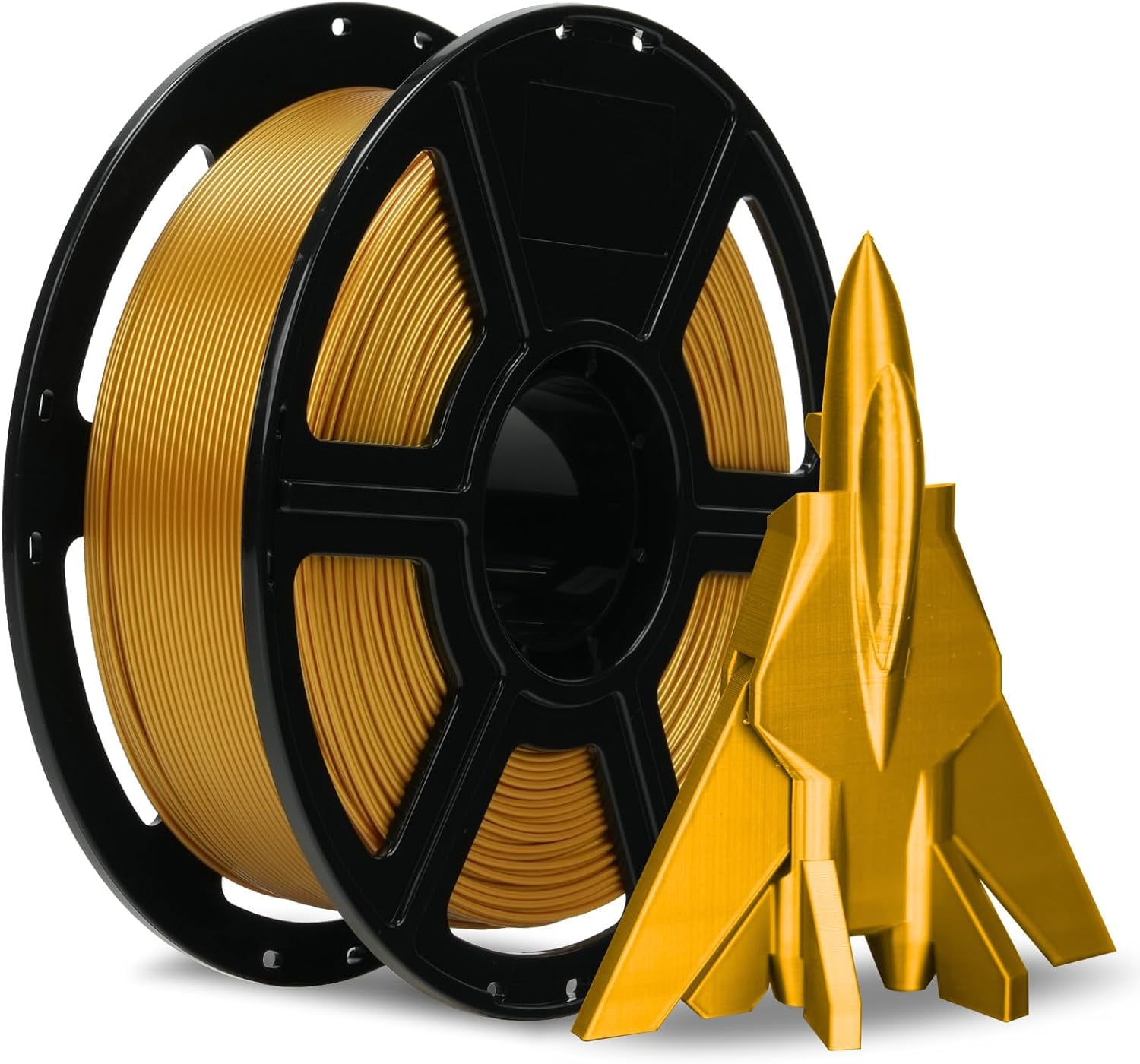 Rapid PETG 3D Printer Filament 1.75mm Metallic Bright Gold 1KG Spool, High Speed Printing up to 600mm/s, Excellent Layer Adhesion, Dimensional Accuracy +/- 0.02mm, Tangle-Free
