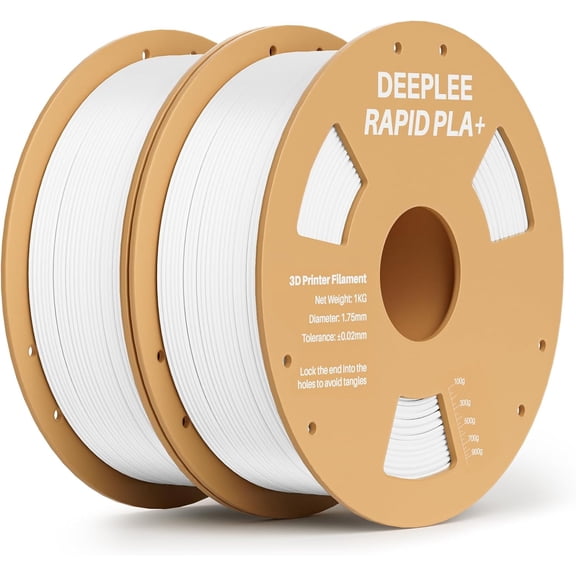 Rapid PLA Plus Filament 1.75mm, High Speed 3D Printer Filament Up to 600mm/s, PLA+ Filament Dimensional Accuracy +/- 0.02 mm Fits Most FDM 3D Printer, Cardboard Spool 2 Pack 1kg White