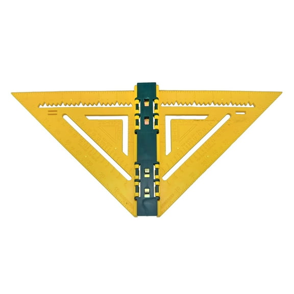 Rapid Rafter Double-Sided Square, Metal Strip for Level, Folds Flat, Yellow and Hunter Green, Tool for Carpenters and Framers - Made in The USA