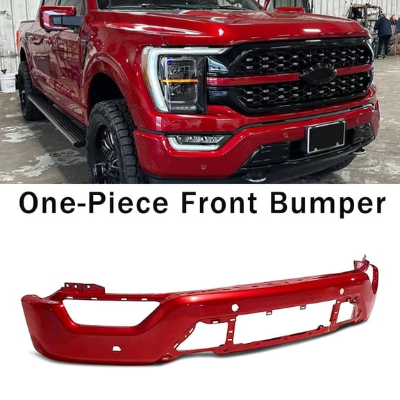 Rapid Red Front Bumper Face Bar With 4 Sensor Holes Fit For Ford F-150 2021 2022 2023