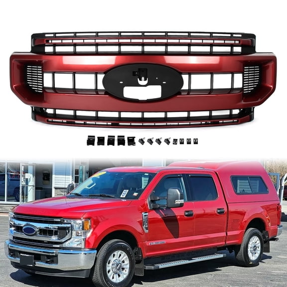 Rapid Red XLT Style Front Bumper Grille Grill For 2020-2022 Ford F250 F350 F450 Super Duty