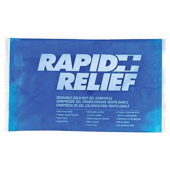 Rapid Relief Reusable Hot & Cold Gel Compress with Contour-Gel 4x6-Inch Small Cold Compress Blue Gel Ice Pack for Injuries, 24 Packs