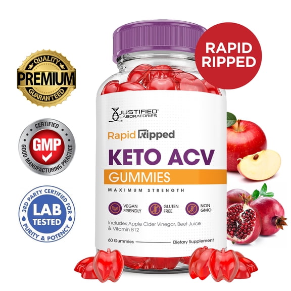 Rapid Ripped Keto ACV Gummies 1000MG Dietary Supplement 60 Gummys
