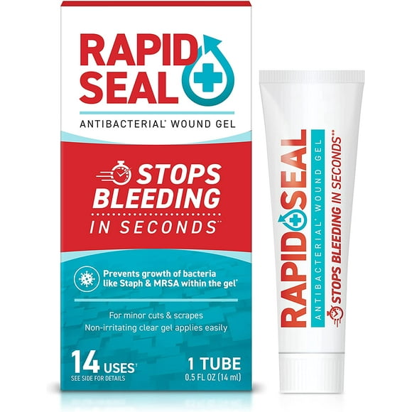Rapid-Seal Antibacterial First Aid Wound Gel (1 Count) | Stops Bleeding in Seconds, for Minor Cuts & Scrapes