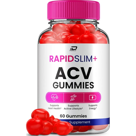Rapid Slim ACV Gummies Supplement RapidSlim+ ACV Gummy Apple Cider Vinegar 1000MG, 1 Pack, 60 Gummies