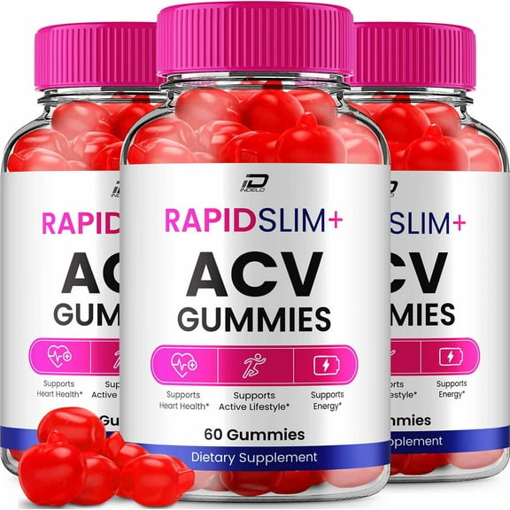 Rapid Slim ACV Gummies Supplement – RapidSlim+ ACV Gummy Apple Cider Vinegar 1000MG, 3 Pack, 180 Gummies
