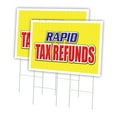 thumbnail image 1 of Rapid Tax Refunds 2 Pack Of 24" x 36" Yard Sign & Stake | Advertise Your Business | Stake Included Image On Both Sides | Made in The USA, 1 of 3