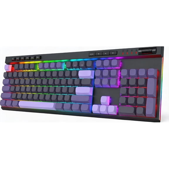Rapid Trigger Gaming Keyboard, 104-Key Wired Mechanical with Hall Effect Magnetic Switch, Dedicated Media Controls, Onboard Macro Recording