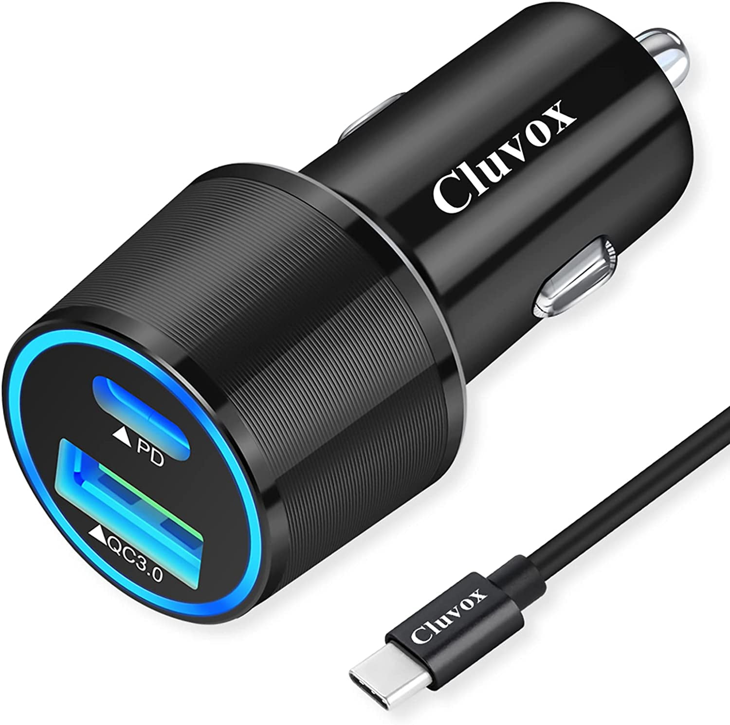 Rapid Type C Car Charger Fast USB C PD Car Charger with Cable