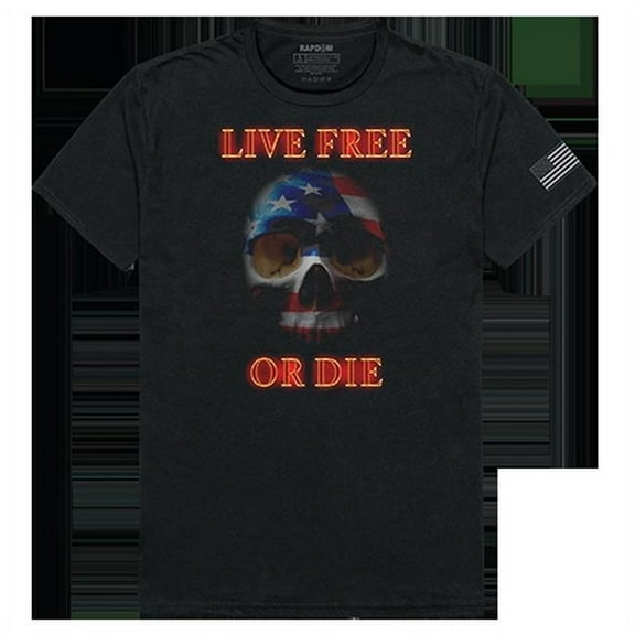 RapidDominance Live Free or Die Skull Tactical Graphics Tee, Black - Small