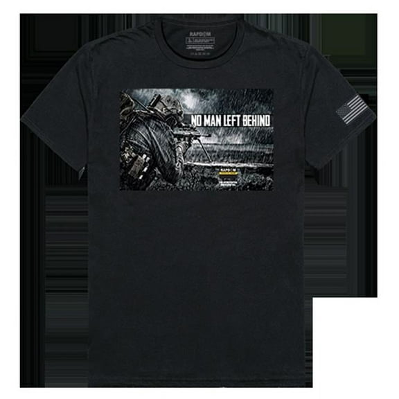 RapidDominance  No Men Left Behind Tactical Graphics Tee, Black - Medium