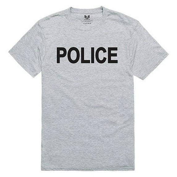 RapidDominance RS2-POL-HGY-04 Police Relaxed Graphic Tee, Heather Grey - Extra Large