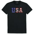 thumbnail image 1 of RapidDominance TS1-784-EQ4-04 USA Flag Text Tactical Graphics Tee, Black - Extra Large, 1 of 3