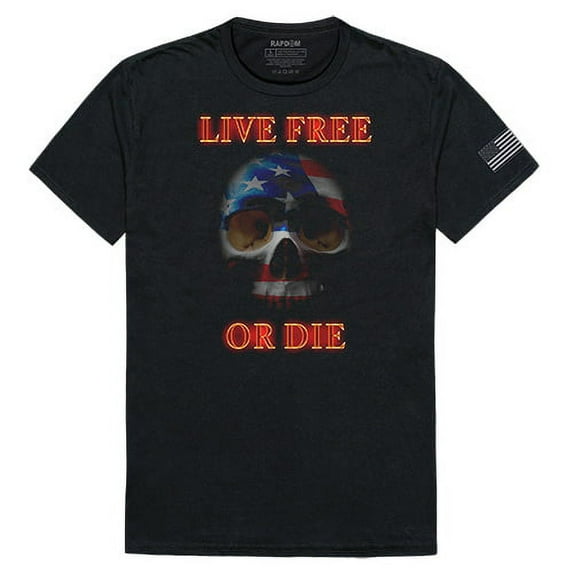 Tac. Graphic T, Live Free Skull, Black, M