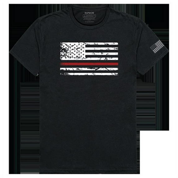 RapidDominance Thin Red Line Flag Tactical Graphics Tee, Black - Medium