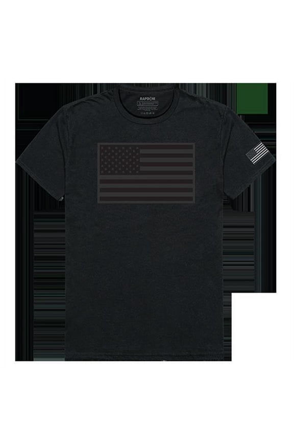 RapidDominance Tonal Flag Tactical Graphics Tee, Black - Medium