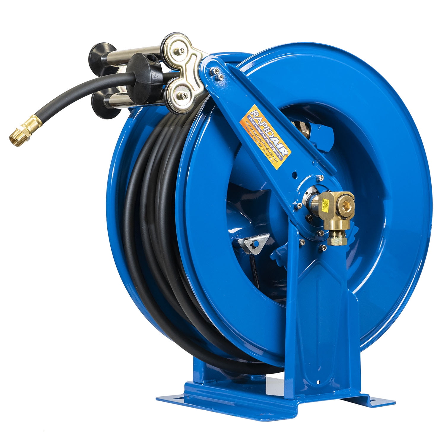 Rapidair 1/2 x 100' Dual Arm Steel Hose Reel 1/2 Inlet and Outlet R-05100  