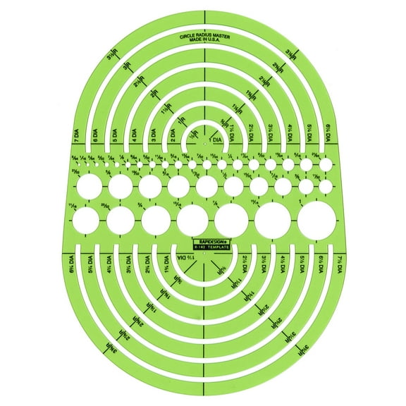 Rapidesign Circle Radius Master Template, 1 Each