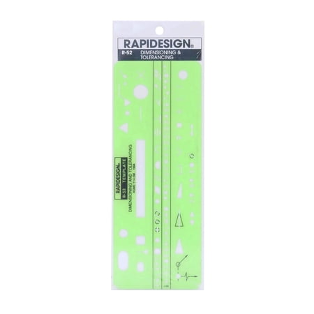 Rapidesign Dimensioning and Tolerancing Template, 1 Each