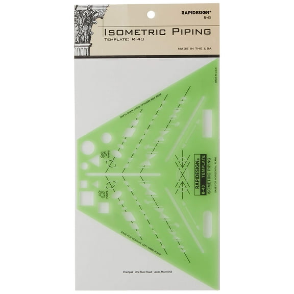 Rapidesign Isometric Piping Template, 1 Each (R43)