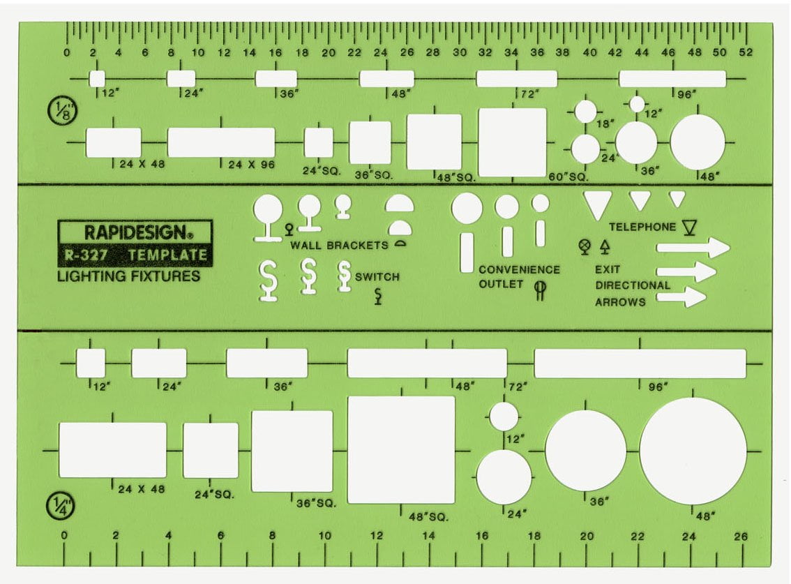 Rapidesign Lighting Fixtures Template, 1 Each (R327) - Walmart.com