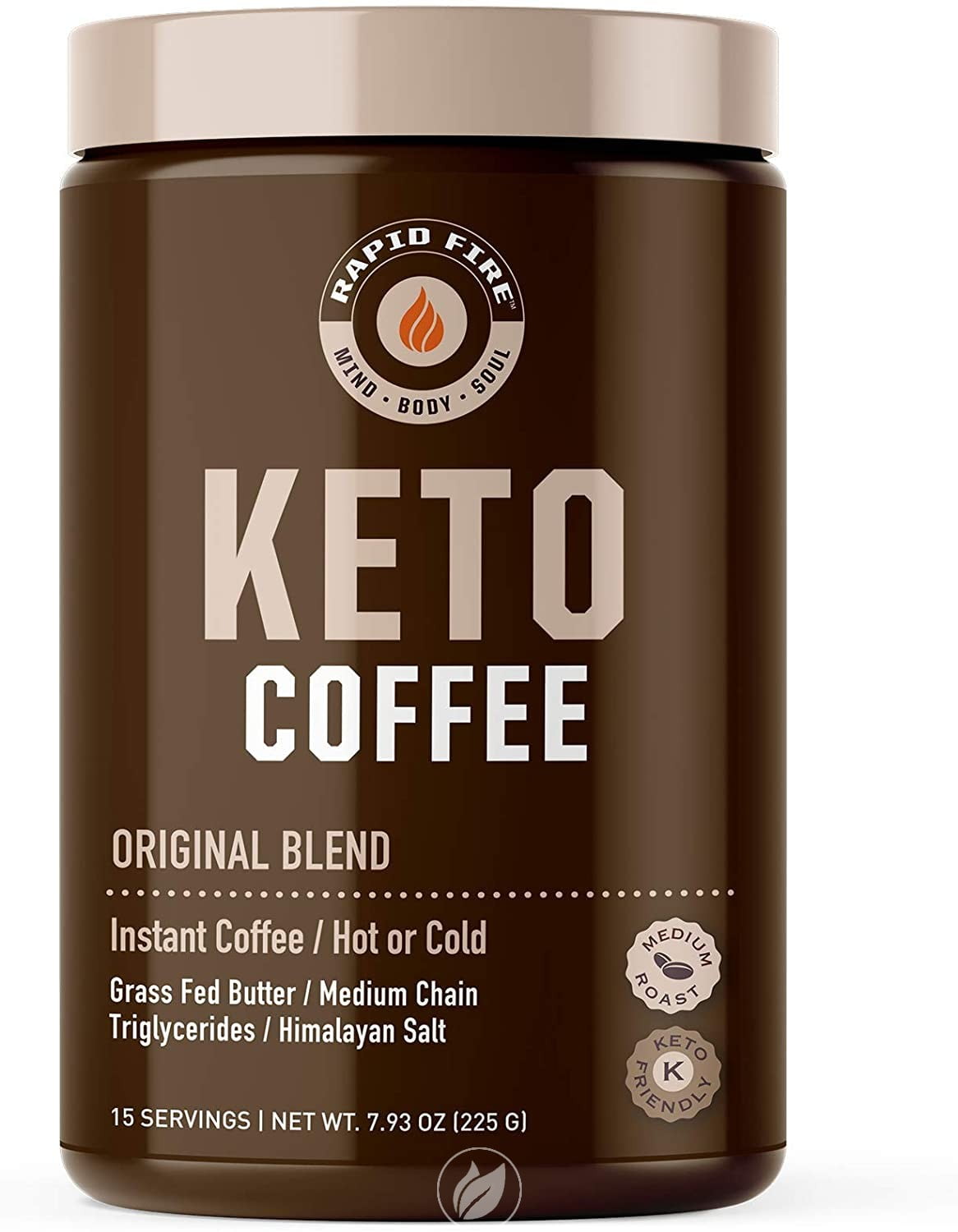 Rapidfire Ketogenic Fair Trade Instant Keto Coffee Mix Supports Energy Metabolism Weight Loss