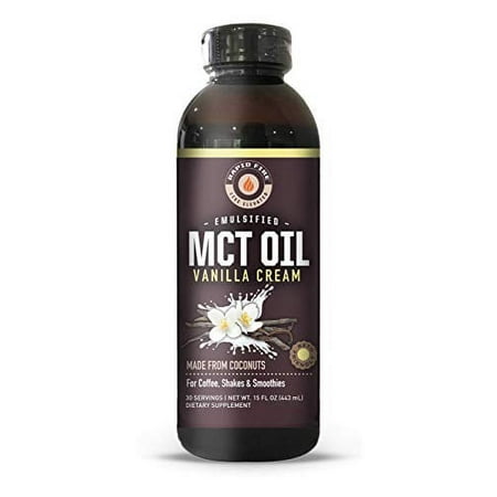 Rapidfire Mct Oil Made from Coconuts, Vanilla Cream Flavor, 15 oz