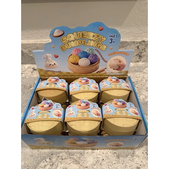 Rapidmart 1 Piece Soft Foam Dumpling Squishy Toy with Hidden Rainbow Tone