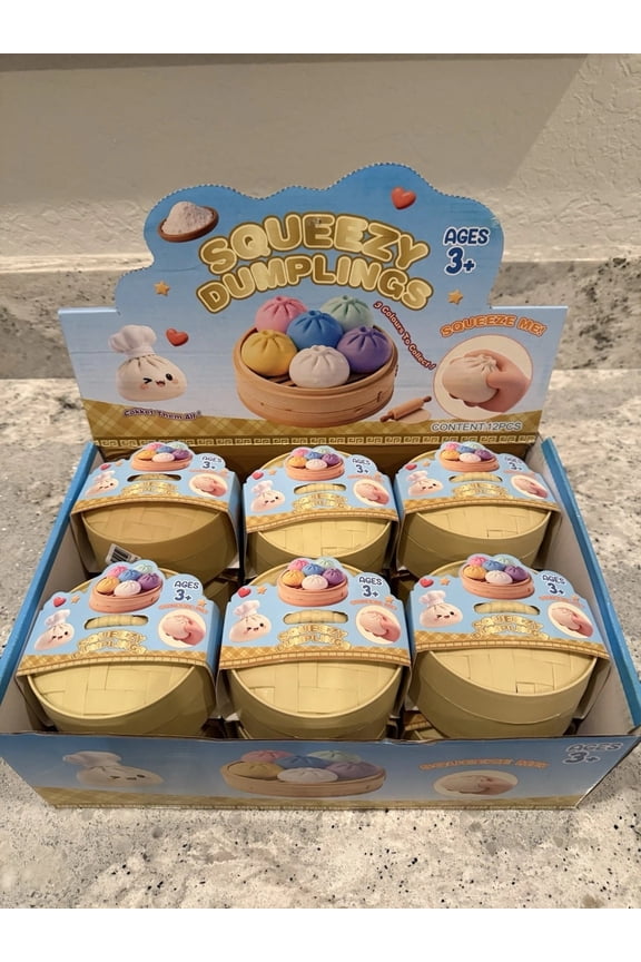 1 Piece Soft Foam Dumpling Squishy Toy with Hidden Rainbow Tone
