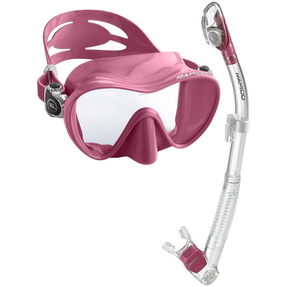 Rapido Boutique Collection Active Frameless Snorkel Mask Dry Snorkel Set, Scuba Snorkeling Dive Mask Snorkel Combo Kit
