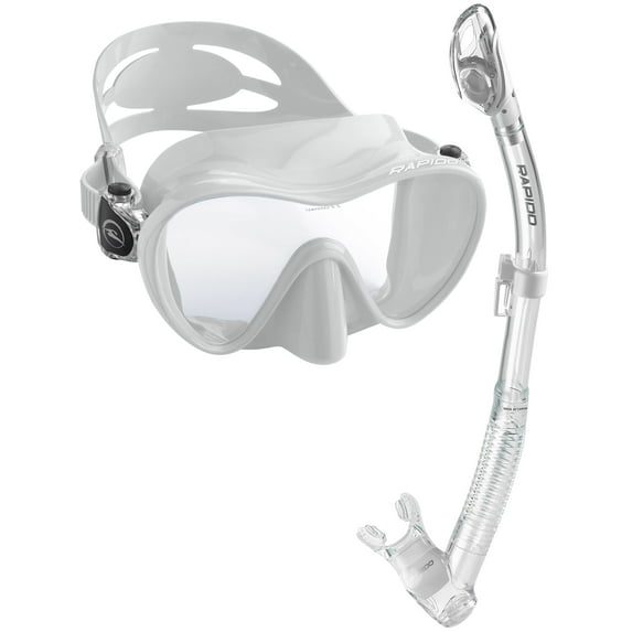 Rapido Boutique Collection Active Frameless Snorkel Mask Dry Snorkel Set, Scuba Snorkeling Dive Mask Snorkel Combo Kit