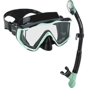 Rapido Boutique Collection Clareza Tempered Glass Lens Panoramic View Scuba Snorkel Mask, Dry Snorkel Set, Anti-Fog Snorkel Mask and Anti-Leak Tube, Adults Snorkeling Set