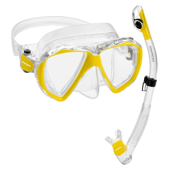 Rapido Otimo Two Lens Mask and Snorkel Combo