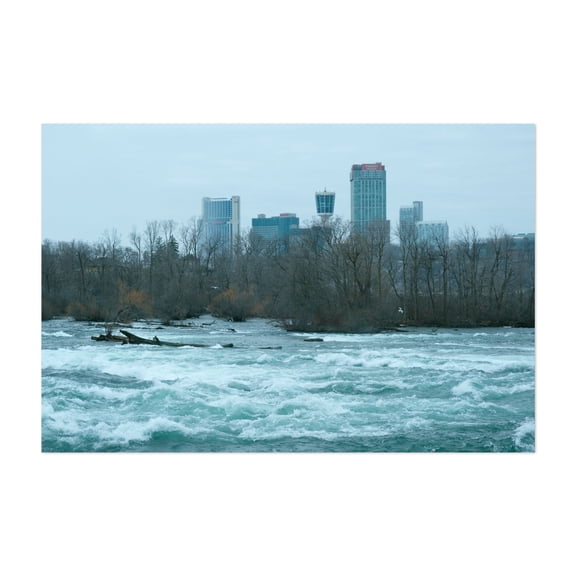 Rapids, Niagara Falls - Niagara Falls New York Photography Landscape Waterfall Nature Waves Cityscape Winter Scenic Unframed Wall Art Print 32 x 48 inches