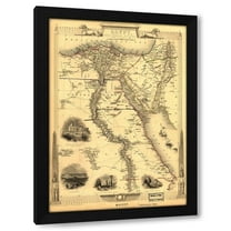 J Rapkin 11x14 Black Modern Wood Framed Wall Art Titled - Egypt and Arabia Petrea