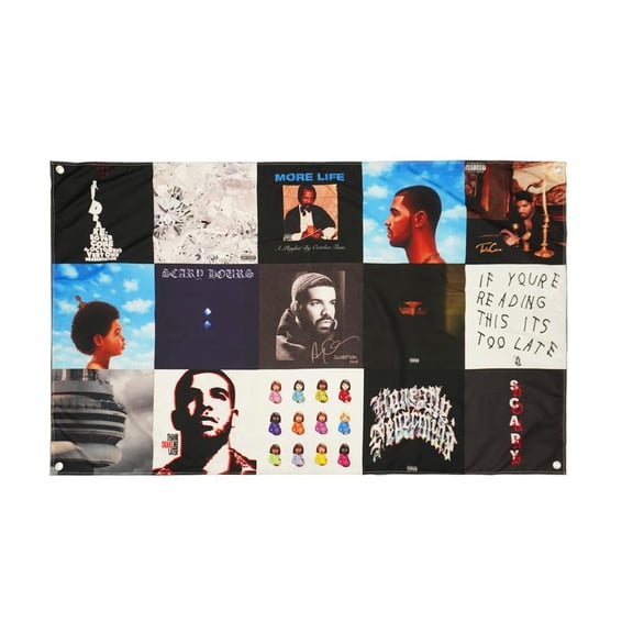 Rapper 3x5 Flag Music Album Cover Collage Tapestry for Wall Hanging College Dorm Decor Bedroom Living Room Party Banner with 4 Grommets perfect gift gifts