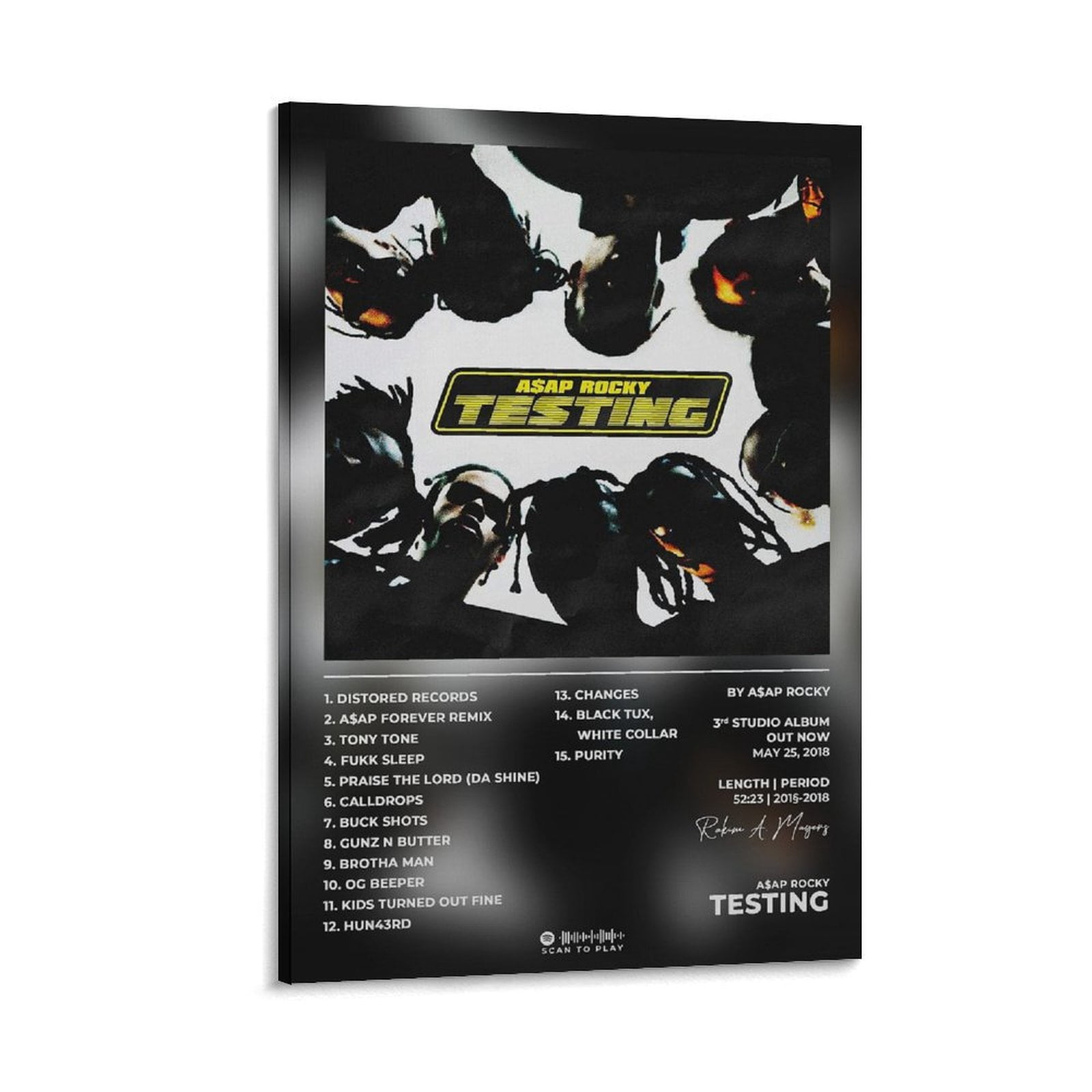 Rapper ASAP Music Rocky Rap Hip Hop TESTING Music Album Cover Poster (2 ...