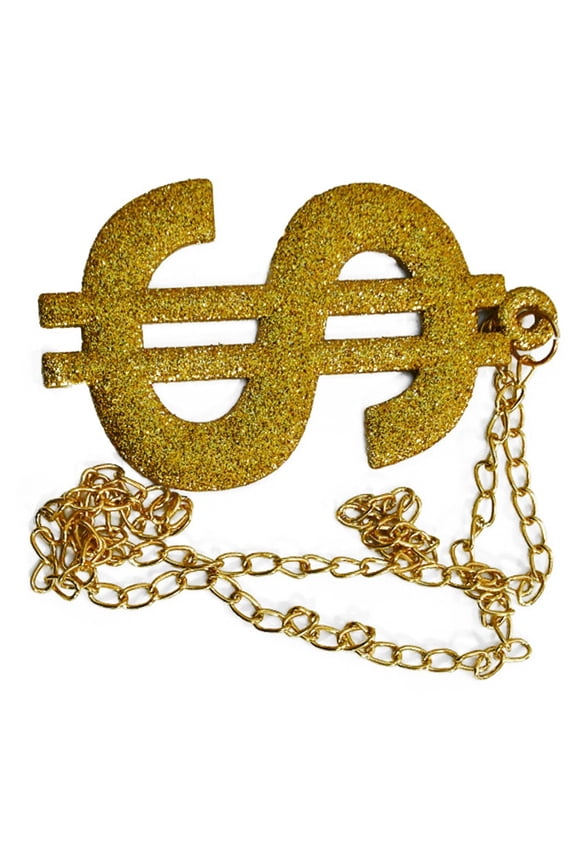 Rapper Chain Costumes Hip Hop Punk Parties Party Cosplays Golden Chain Dollars Sign Necklace Pendant Golden Necklace