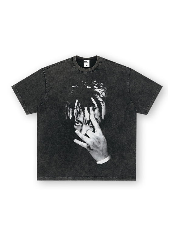 Rapper Cotton Juice Vintage Hip Hop Tees Fashion Wrld Short Sleeve O-Neck Washed Oversized Loose T-Shirts Men