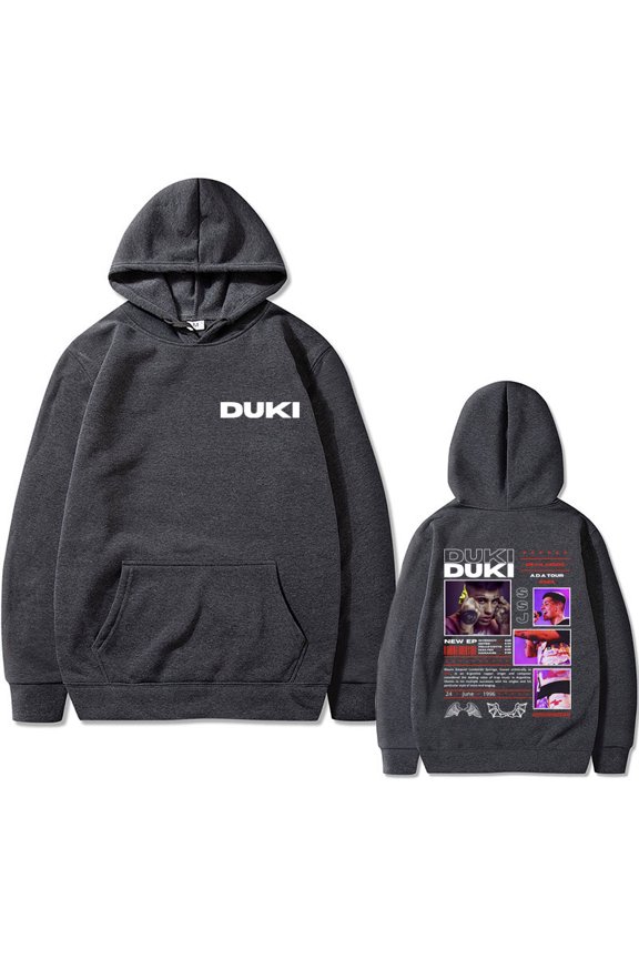 Rapper Duki Double Sided Print Hoodie Unsiex Fahsion Oversized Sweatshirt Men Women Hip Hop Rock Hoodies Male Vintage Streetwear