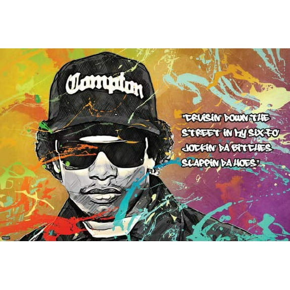 Rapper Eric Lynn Wright Art Print Easy E Poster Cruisin' Down The Street Quote 20x30 inch
