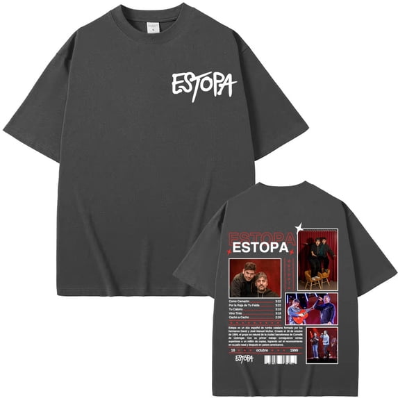 Rapper Estopa 2025 Tour Graphic T Shirts Men Women Harajuku Vintage Hip Hop Street T-shirts Male Casual Crewneck Cotton T Shirt