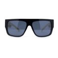 thumbnail image 1 of Rapper Flat Top Thick Metalic Chain Arm Plastic Sunglasses Black Gold - Solid Black, 1 of 4
