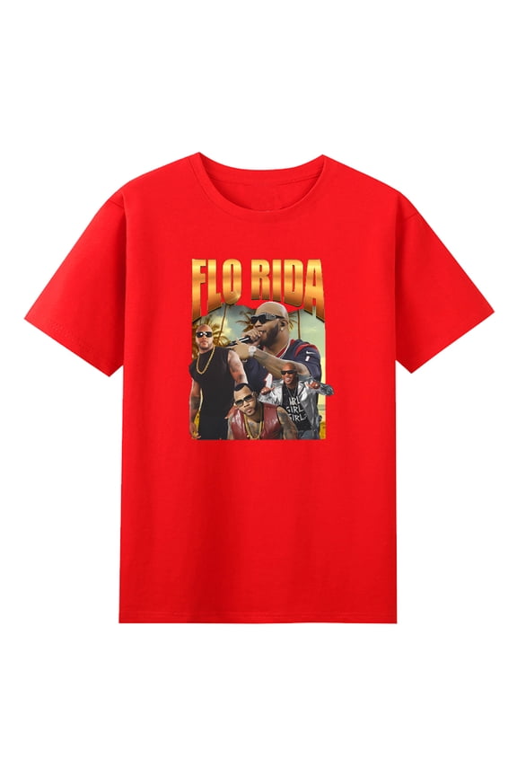 Rapper Flo Rida Merch Vintage T-shirt Short Sleeve Cotton Tee Women Men Streetwear Tops